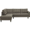 Modway Empress 2 Piece Upholstered Fabric Left Facing Bumper Sectional
