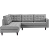 Modway Empress 2 Piece Upholstered Fabric Left Facing Bumper Sectional