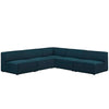 Modway Mingle 5 Piece Upholstered Fabric Armless Sectional Sofa Set