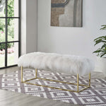 Modway Anticipate White Sheepskin Bench