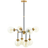 Modway Ambition Amber Glass And Antique Brass 8 Light Pendant Chandelier