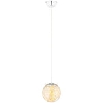 Modway Fairy 12" Amber Glass Globe Ceiling Light Pendant Chandelier