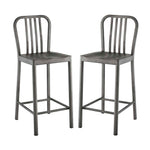 Modway Clink Counter Stool Set of 2 Siver