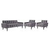 Modway Delve Living Room Set Performance Velvet Set of 3