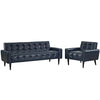 Modway Delve 2 Piece Upholstered Vinyl Sofa and Armchair Set