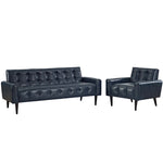 Modway Delve 2 Piece Upholstered Vinyl Sofa and Armchair Set