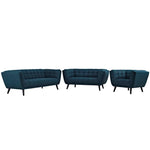 Modway Bestow 3 Piece Upholstered Fabric Sofa Loveseat and Armchair Set