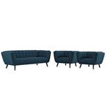 Modway Bestow 3 Piece Upholstered Fabric Sofa and Armchair Set