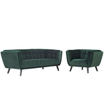 Modway Bestow 2 Piece Performance Velvet Sofa and Armchair Set