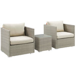 Modway Repose 3 Piece Outdoor Patio Sunbrella Sectional Set