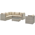 Modway Repose 7 Piece Outdoor Patio Sunbrella® Sectional Set