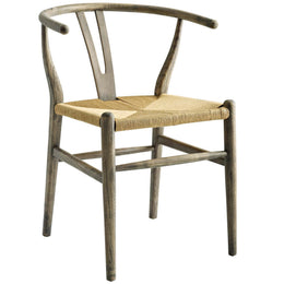 Modway Amish Dining Wood Side Chair Weather Gray