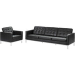 Modway Loft 2 Piece Leather Sofa and Armchair Set