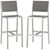 Modway Shore Armless Bar Stool Outdoor Patio Aluminum Set of 2