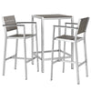 Modway Shore 3 Piece Outdoor Patio Aluminum Outdoor Pub Set