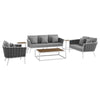 Modway Stance 6 Piece Outdoor Patio Aluminum Sectional Sofa Set