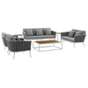 Modway Stance 7 Piece Outdoor Patio Aluminum Sectional Sofa Set