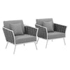 Modway Stance Armchair Outdoor Patio Aluminum Set of 2