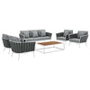 Modway Stance 6 Piece Outdoor Patio Aluminum Sectional Sofa Set