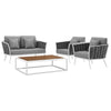 Modway Stance 4 Piece Outdoor Patio Aluminum Sectional Sofa Set