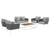 Modway Stance 6 Piece Outdoor Patio Aluminum Sectional Sofa Set