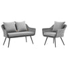 Modway Endeavor 2 Piece Outdoor Patio Wicker Rattan Loveseat and Armchair Set