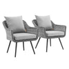 Modway Endeavor Armchair Outdoor Patio Wicker Rattan Set of 2