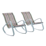Modway Traveler Rocking Lounge Chair Outdoor Patio Mesh Sling Set of 2