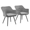 Modway Endeavor Dining Armchair Outdoor Patio Wicker Rattan Set of 2