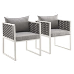 Modway Stance Dining Armchair Outdoor Patio Aluminum Set of 2