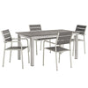 Modway Shore 5 Piece Outdoor Patio Aluminum Outdoor Dining Set