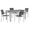 Modway Shore 5 Piece Outdoor Patio Aluminum Outdoor Dining Set