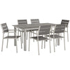 Modway Shore 7 Piece Outdoor Patio Aluminum Outdoor Dining Set