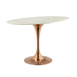 Modway Lippa 48" Oval Artificial Marble Dining Table