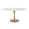 Modway Lippa 60" Oval Artificial Marble Dining Table