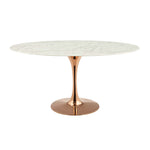 Modway Lippa 60" Oval Artificial Marble Dining Table