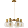 Modway Resound Amber Glass And Brass Pendant Chandelier