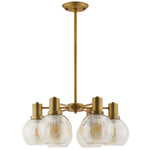 Modway Resound Amber Glass And Brass Pendant Chandelier