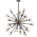 Modway Constellation Clear Glass and Brass Ceiling Light Pendant Chandelier