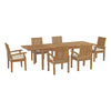 Modway Marina 7 Piece Outdoor Patio Teak Outdoor Dining Set