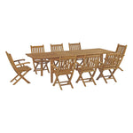 Modway Marina 9 Piece Outdoor Patio Teak Outdoor Dining Set