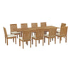 Modway Marina 11 Piece Outdoor Patio Teak Outdoor Dining Set