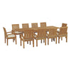 Modway Marina 11 Piece Outdoor Patio Teak Outdoor Dining Set