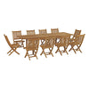 Modway Marina 11 Piece Outdoor Patio Teak Outdoor Dining Set