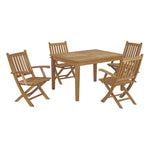 Modway Marina 5 Piece Outdoor Patio Teak Outdoor Dining Set