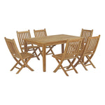 Modway Marina 7 Piece Outdoor Patio Teak Outdoor Dining Set