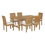 Modway Marina 7 Piece Outdoor Patio Teak Outdoor Dining Set