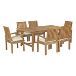 Modway Marina 7 Piece Outdoor Patio Teak Outdoor Dining Set