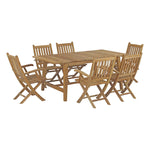 Modway Marina 7 Piece Outdoor Patio Teak Outdoor Dining Set