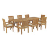 Modway Marina 9 Piece Outdoor Patio Teak Outdoor Dining Set